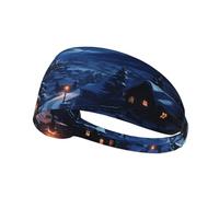 Village on a Snowy Day Sports Head Tie for Men and Women-Headband Karate Tie Back Sweat Wicking Workout Head Band,Perfect for Running