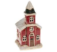Village Pottery Christmas Church Tea Light Holder