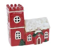 Village Pottery Christmas Norman Church Tea Light Holder