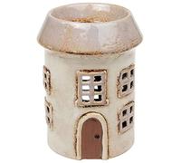 Village Pottery Cream Ceramic Round House Oil or Wax Melt Warmer Burner