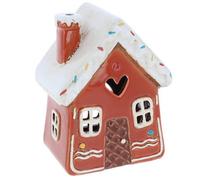 B&Q Ceramic Tealight Holder Village Pottery Gingerbread House Collection – Swirls House