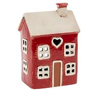 Village Pottery Heart House Red Tealight Glazed Ceramic