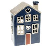 Village Pottery Heart House Tealight Blue