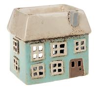 Village Pottery Oil/Wax Warmer Oblong Aqua House