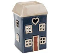 Village Pottery Oil/Wax Warmer Square Navy Heart House