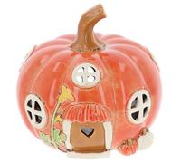 Village Pottery Pumpkin House Tea Light Holder