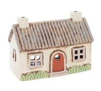 Village Pottery Small Croft House with Grey Tin Roof Ceramic Tealight Holder