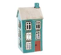 Village Pottery Tall House Mini Tealight Holder - Teal 331044