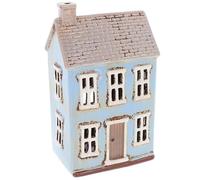 Village Pottery Tiled Tall Blue House Tealight holder l 345206