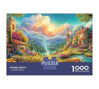 Village Scene with Windmill And Chickens 1000 Piece Jigsaw Puzzle Colorful Windmill Great Gift for Boys, Girls, Men & Women 38x26cm/1000pcs