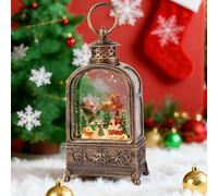 Village Snow Globe Christmas, 10.2 Musical Snow Globe Lantern Lights with 6H Timer Battery & USB Powered, Retro Style Holiday Glitter Snow Globes for Xmas Home Decoration Indoor Party Gifts