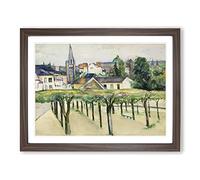 Village Square By Paul Cezanne Classic Painting Framed Print | A2 Walnut Framed Wall Art | Ready to Hang | Classic Historical Picture | Living Room Bedroom Lounge Office