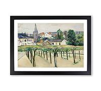 Village Square by Paul Cezanne Framed Print | A2 Black Framed Wall Art | Ready to Hang | Modern Historical Picture | Living Room Bedroom Lounge Office