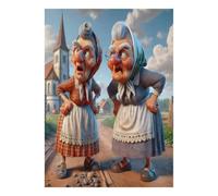 Village Woman Church 1000pcs Mini Puzzle for Family Challenging