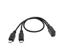 Villageboom 1 Micro USB Female to 2 Micro USB Male, USB Y Splitter 1 to 2 for Charging 2 Devices Simultaneously. Social Value Product