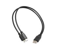 Villageboom Micro USB Splitter 1 Micro USB and 1 USB C to 1 USB A Male, Micro USB C Double Plug, Y Splitter 1 to 2, Charge 2 Devices Simultaneously, 40 cm Long, Product with Social Added Value