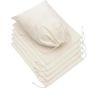 VillageCulture Muslin Drawstring Bags Pack of 6 Pcs Unbleached Reusable bags Favor Pouches for Crafts, Herbs, Gifts & Pantry Storage 10 x 12 Inches