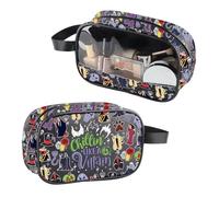 Villains Clear Makeup Bag Chillin is Like A Villain PU Leather Cosmetic Bag with Handle Witch Evil Queen Gift (Villain PU)