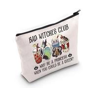 Villains Gifts Evil Queen Makeup Bag Villains Gift for Women Witch Gift Ursula Maleficent Bad Witches Club Coffee Zipper Bag (MB, Bad Witches Club-PY2)