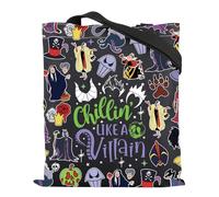 Villains Tote Bag Chillin Is Like A Villain Reusable Grocery Shopping Bag Witch Shoulder Bag Evil Queen Handbag (Villain Tote)