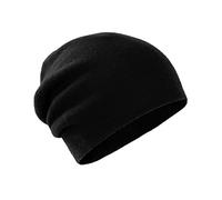Villand 100% Cashmere Beanie for Women and Men with Gift Box, Double-Layered Cashmere Knitted Hat, Oversized Winter Ski Cap (Black)