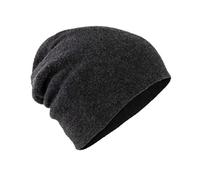 Villand 100% Cashmere Beanie for Women and Men with Gift Box, Double-Layered Cashmere Knitted Hat, Oversized Winter Ski Cap (Black & White)