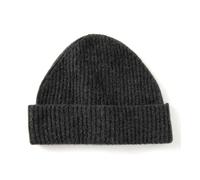 Villand 100% Cashmere Ribbed Cuffed Hat for Men, Ultra-Soft Men's Pure Cashmere Winter Ski Beanie (Dark Grey)