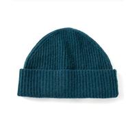 Villand 100% Cashmere Ribbed Cuffed Hat for Men, Ultra-Soft Men's Pure Cashmere Winter Ski Beanie (Teal)