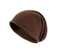 Villand 100% Cashmere Slouchy Beanie Hat for Women, Knitted Ladies Soft Warm Cashmere Skull Beanies Cap (Coffee)