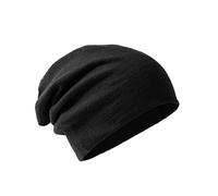 Villand 100% Merino Wool Beanie Hat for Women and Men with Gift Bag, Double-Layered Ski Cap, Knitted Wool Hat for Winter (Black)