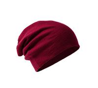 Villand 100% Merino Wool Beanie Hat for Women and Men with Gift Bag, Double-Layered Ski Cap, Knitted Wool Hat for Winter (Wine Red)