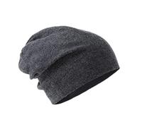 Villand 100% Merino Wool Beanie Hat for Women and Men with Gift Bag, Double-Layered Ski Cap, Knitted Wool Hat for Winter (Dark Gray)