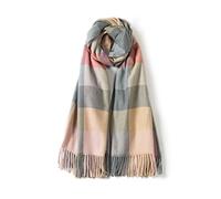 Villand Women's Wool Scarf - Winter Warm Checked Scarves for Women, Large Soft Thick Shawls and Wraps with Gift Box (Lilac Check)