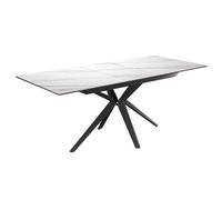 villanova sintered ceramic extending dining table in gloss white