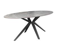 villanova sintered ceramic oval dining table in gloss grey
