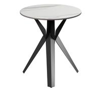 villanova sintered ceramic side table in gloss white