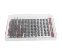 VILLCASE 1 Box Black Fiber False Lash Extensions for Women, 12 Rows with 12 Clusters Each, Gentle Removal and Portable Handy Tool Kit, for Cosplay and Daily Wear