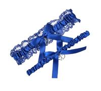 VILLCASE 1 Pair Blue Lace Bridal Garter Bow Knot Creative Leg Loop Wedding Accessory Thigh Ring for Bride Wedding Decoration
