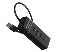 VILLCASE 1 PC 4 Hub Charging Cable Charger Adapters Micro Splitter Multi Powered Abs Cable Adapter Abs 3.0 Adapter 3.0 Splitter Black Plastic