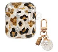 VILLCASE 1 PC Leopard Print Earphone Case Cover for Stylish Protective Holder with Lost Carabiner Precise Fit and Humidity Resistance for Unique Wireless Earphone Storage