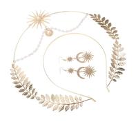 VILLCASE 1 Set Delicate Bridal Rhinestone Headband and Earrings Double Queen Crown Hairband for Women Elegant Vintage Sparkly Accessories for Wedding Party Prom Photo Shoot