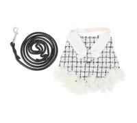 VILLCASE 1 Set Rabbit Harness Leash for Pets Bunny Vest Harness with Decorative Button Comfortable Snug Fit for Dwarf and Lop Rabbits Easy to Wear Black and White Size S