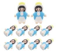 VILLCASE 10 Pcs 10 Pcs Mini Plastic Figurines for Cake Decorations and Desktop Use, Blue Pvc Material Compact Design, Versatile Decoration for Party Scenes and Festive Events