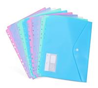 VILLCASE 10 Pcs Plastic File Envelopes A4 Size Waterproof Document Pouches for Office and School, Stylish Practical Organizers for Storing Stationery and Multiple Documents