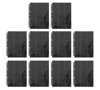 VILLCASE 10 Sheets Double Side Pocket Card Sleeves Binder Page for Game Cards Lightweight Sturdy Pvc Material with 18 Pockets Per Sheet Organising