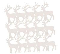 VILLCASE 100 Pcs Deer Wood Piece Unfinished Deer Cutouts Unfinished Slices DIY Cutouts Woodsy Decor s Craft Blank Chips Animal Slices en
