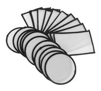 VILLCASE 100 pcs Heat Transfer Sublimation Blank Fabric Patches for Clothes DIY White Embroidery Applique Repair Patches for Jackets Jeans Hats with Adhesive Backing Sew Decorative