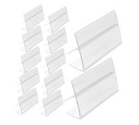 VILLCASE 100pcs Clear Plastic Shelf Label Holders Reusable Price Display Stand Sign Clips for Supermarket Retail Store Organizing Merchandise Information