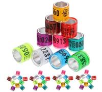 VILLCASE 100Pcs Colorful Pigeon Racing Bands Poultry Leg Rings Identification Foot Markers Mixed Colors Easy to Use for Bird Tracking and Management