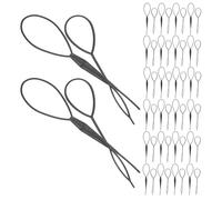 VILLCASE 100pcs Hair Loop Styling Tool for Women Black Slip-resistant Ponytail Maker French Braid Pull through Tool Secure Hold Hair Accessories for Daily Hairstyles and Parties